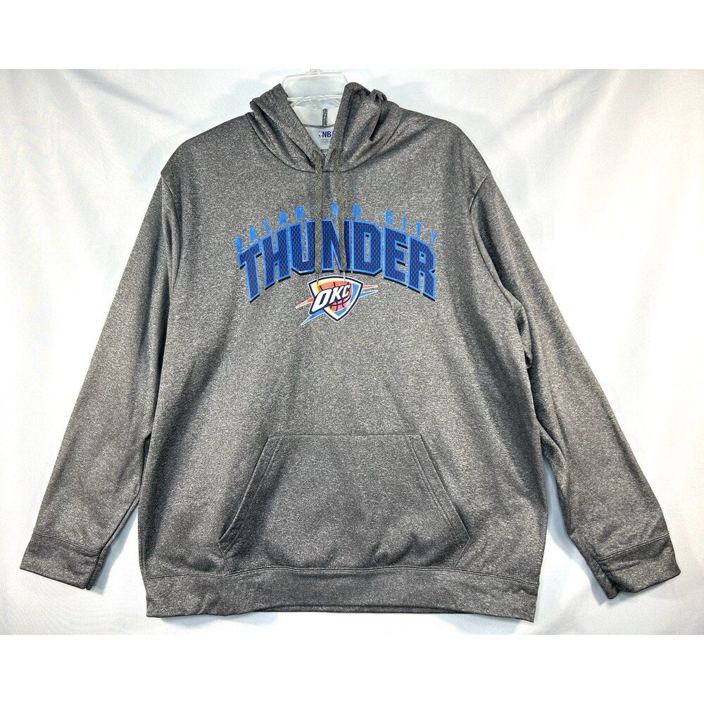 Oklahoma City Thunder Hoodie Men's 2XL Gray Basketball NBA TX3 Sweatshirt